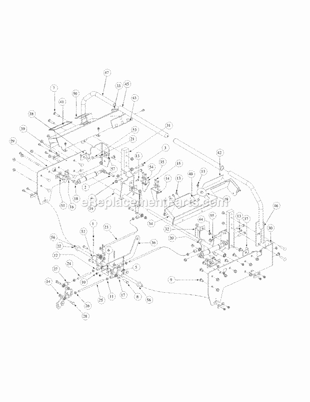 Control Assembly Diagram and Parts List for M48-KW 53AB5DAV150-19-HP Cub Cadet Lawn Tractor